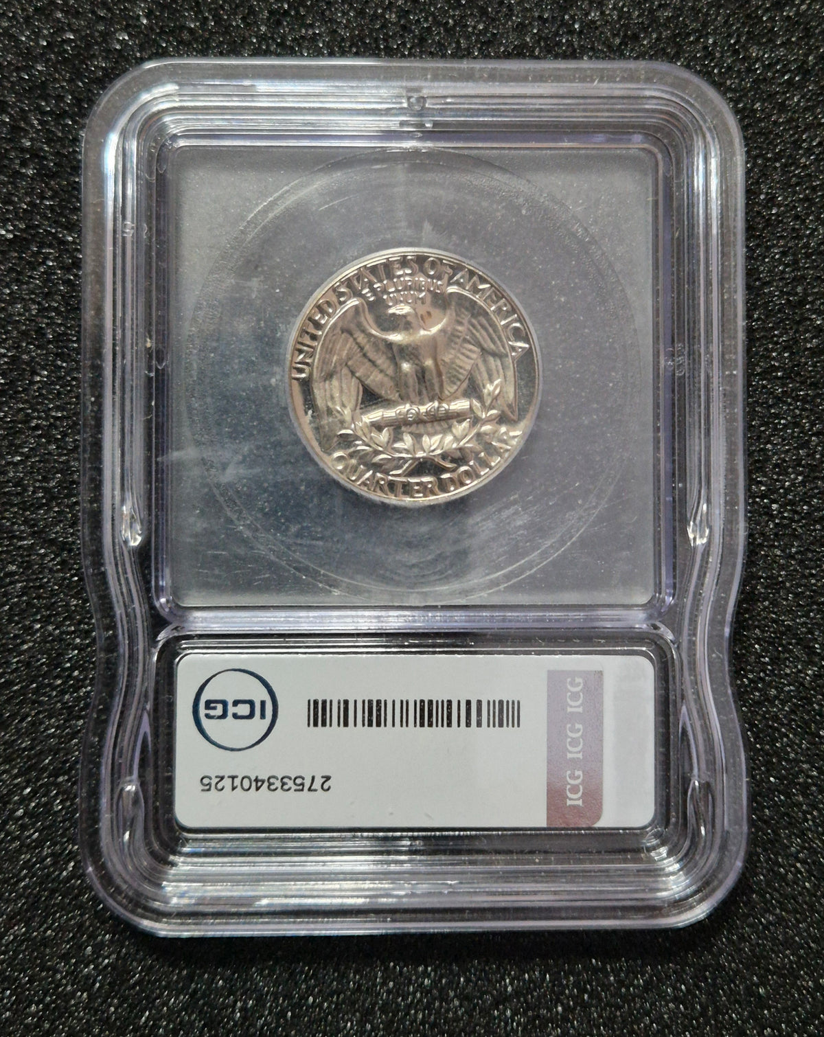 1971 S PR69 DCAM Washington Quarter Dollar - Graded and Signed By Austin Hutto.