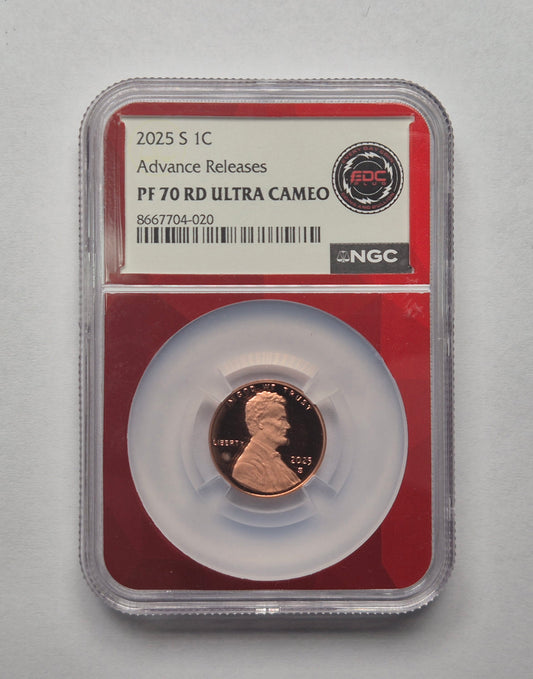 2025-S Advance Release Proof Lincoln Cent 1c NGC PF70 RD Ultra Cameo