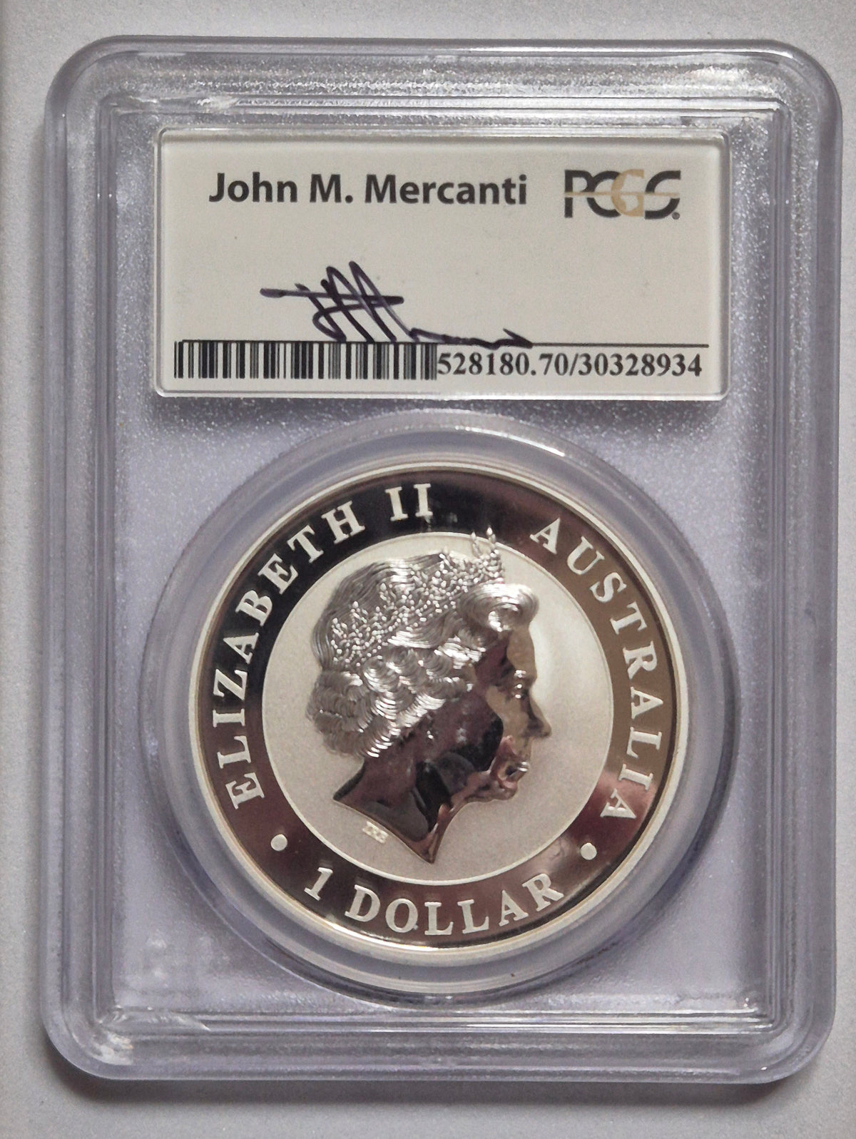 2014 1oz Silver Wedge Tailed Eagle - MS70 - Hand Signed by John Mercanti