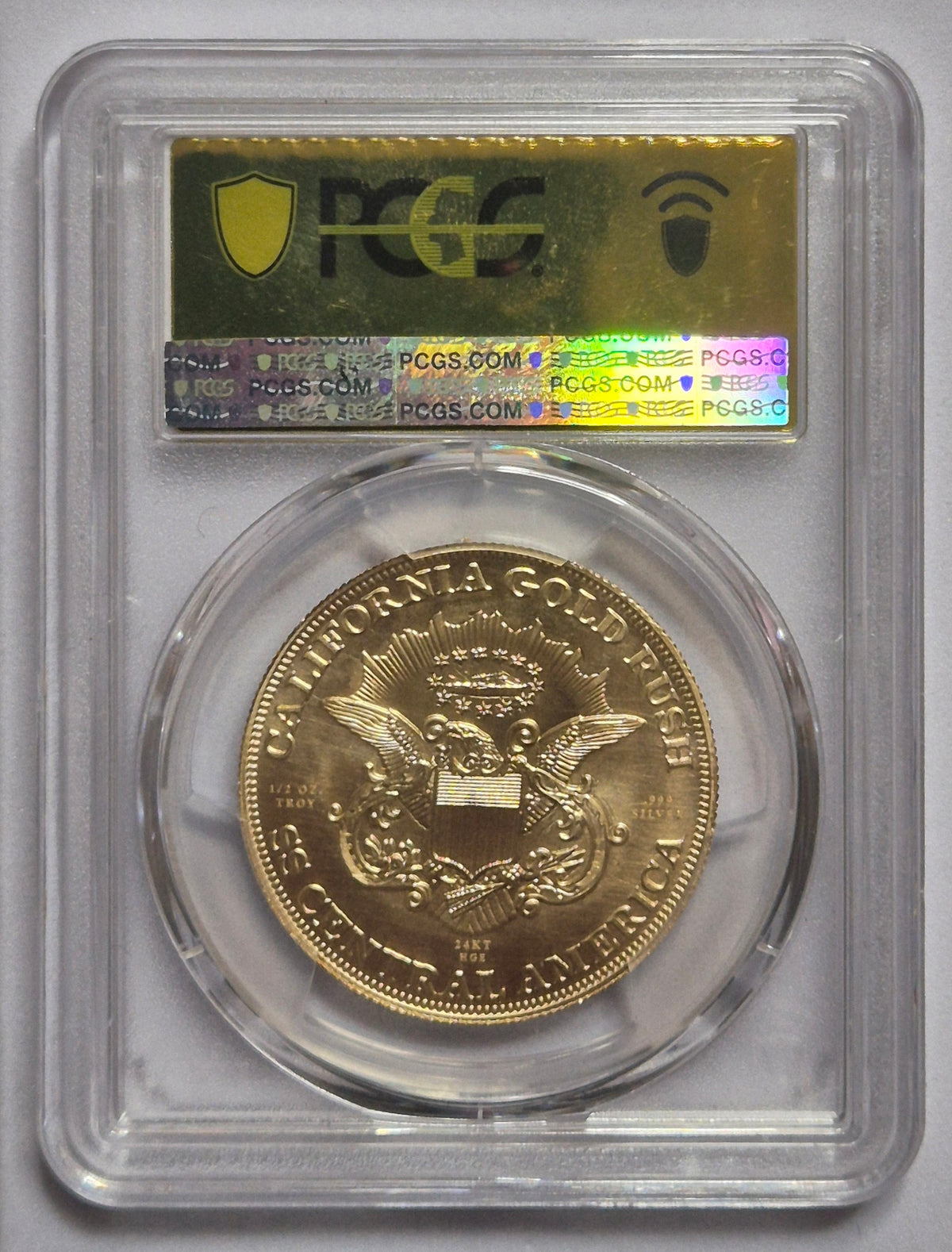 “1849” (2025) PCGS GEM Uncirculated SSCA Commemorative Restrike – Gold-Plated Silver