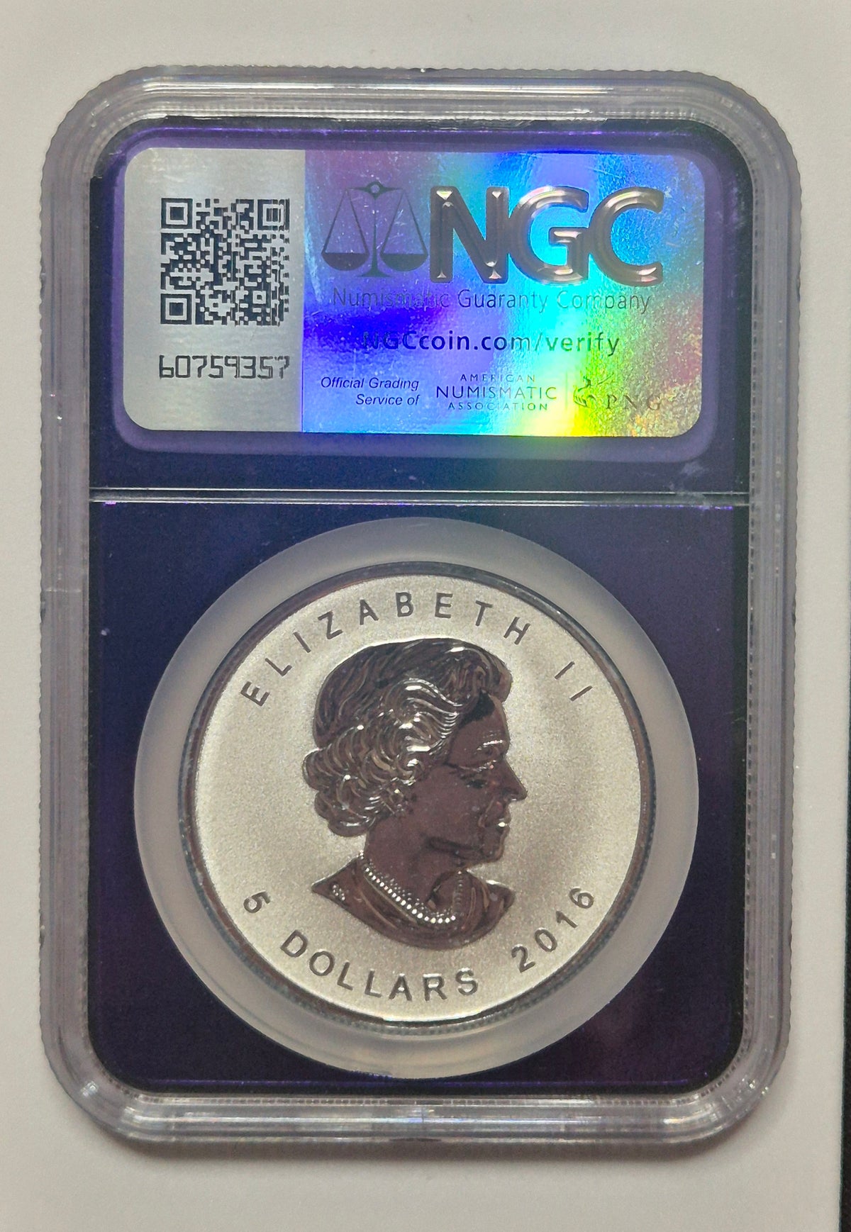 2016 Canada $5 Peregrine Falcon Reverse Proof – NGC Reverse PF69