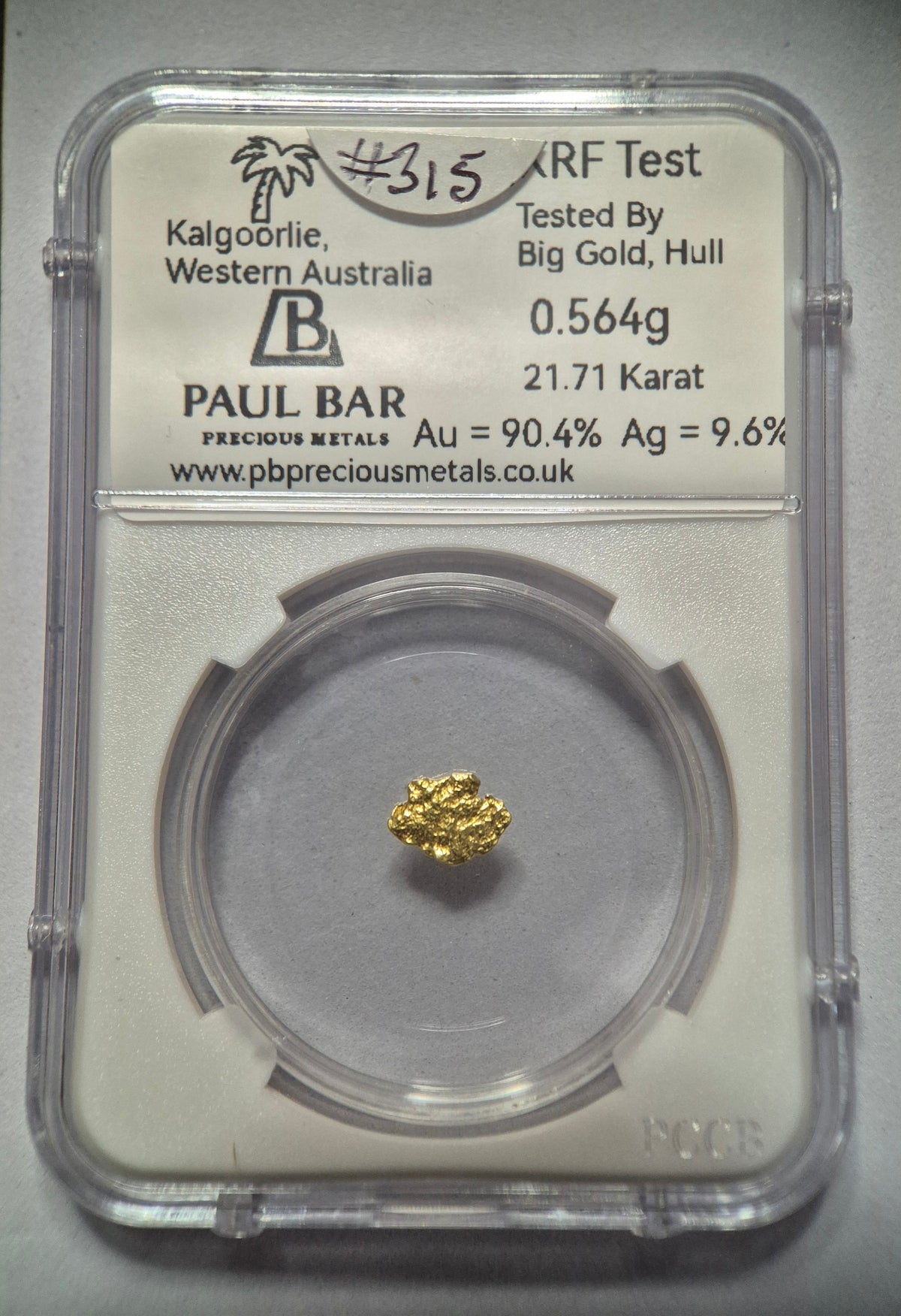 0.564g Natrual Gold Nugget from Kalgoorlie - #315