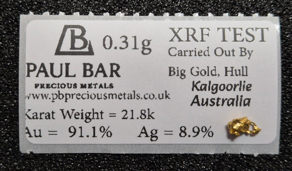 0.31g Natural Gold Nugget - Kalgoorlie, Western Australia - 21.8 Karat - #177
