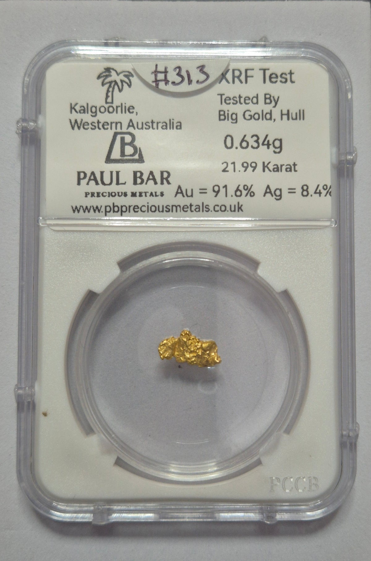 0.634g Natural Gold Nugget from Kalgoorlie, Western Australia - #313