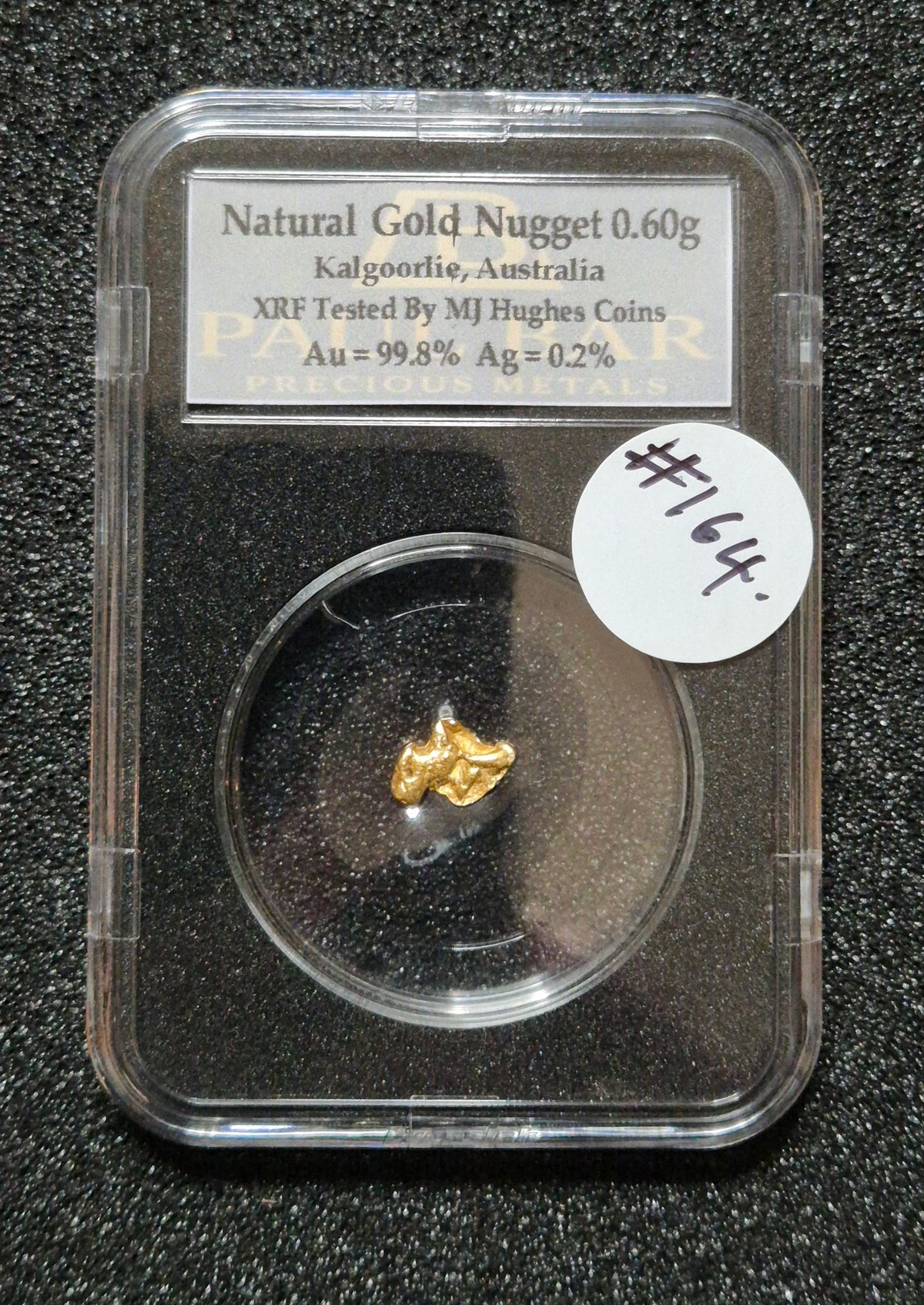 0.60g Natural Gold Nugget - Kalgoorlie, Western Australia 99.8% Pure Gold - #164