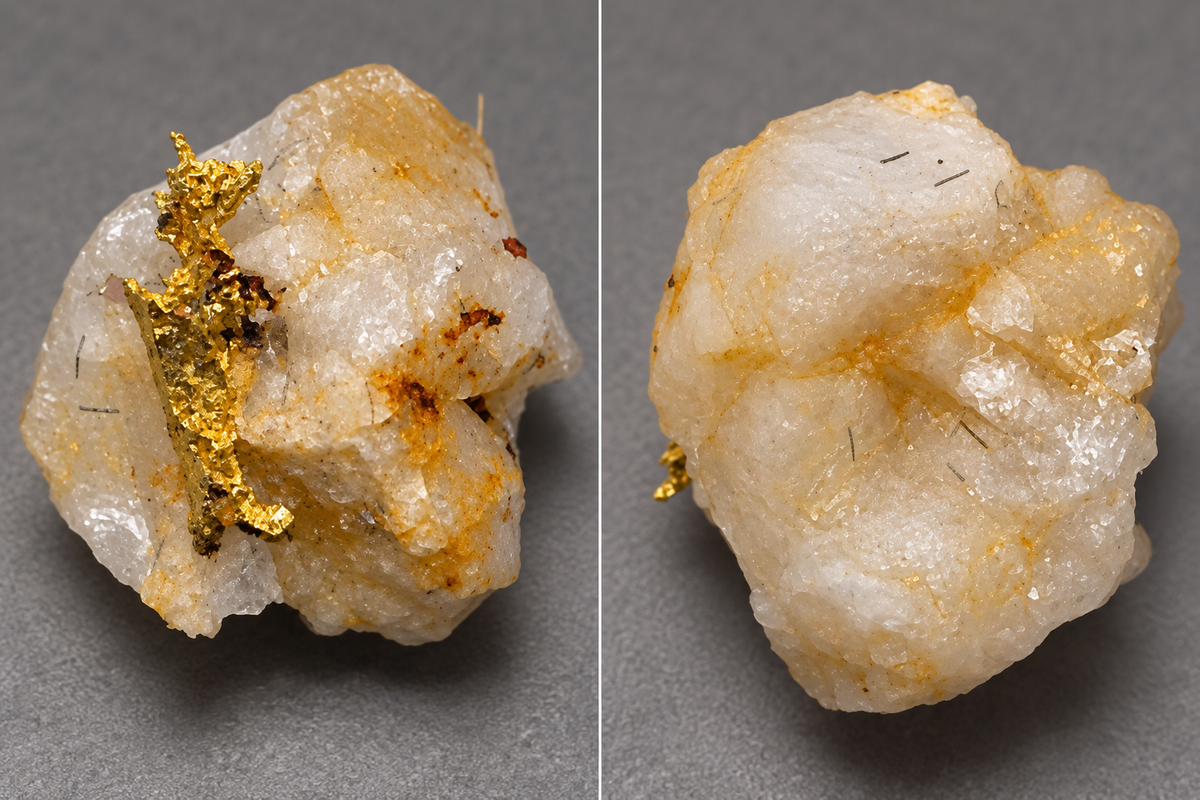 Natural Native Gold in Quartz – Folsom, California – 0.372g Collector Specimen
