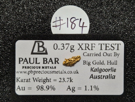 0.37g Natural Gold Nugget, Kalgoorlie, Western Australia - 23.7 Karat - #184