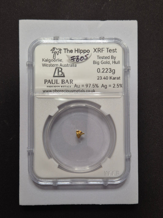 0.223g Natural Gold Nugget from Kalgoorlie,Western Australia - The Hippo - #305