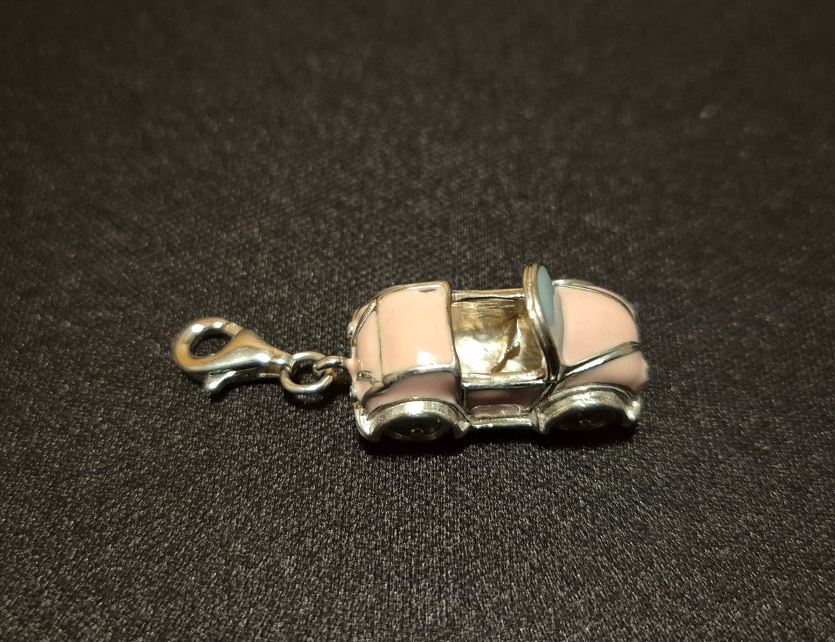 Sterling Silver Pink Car Charm