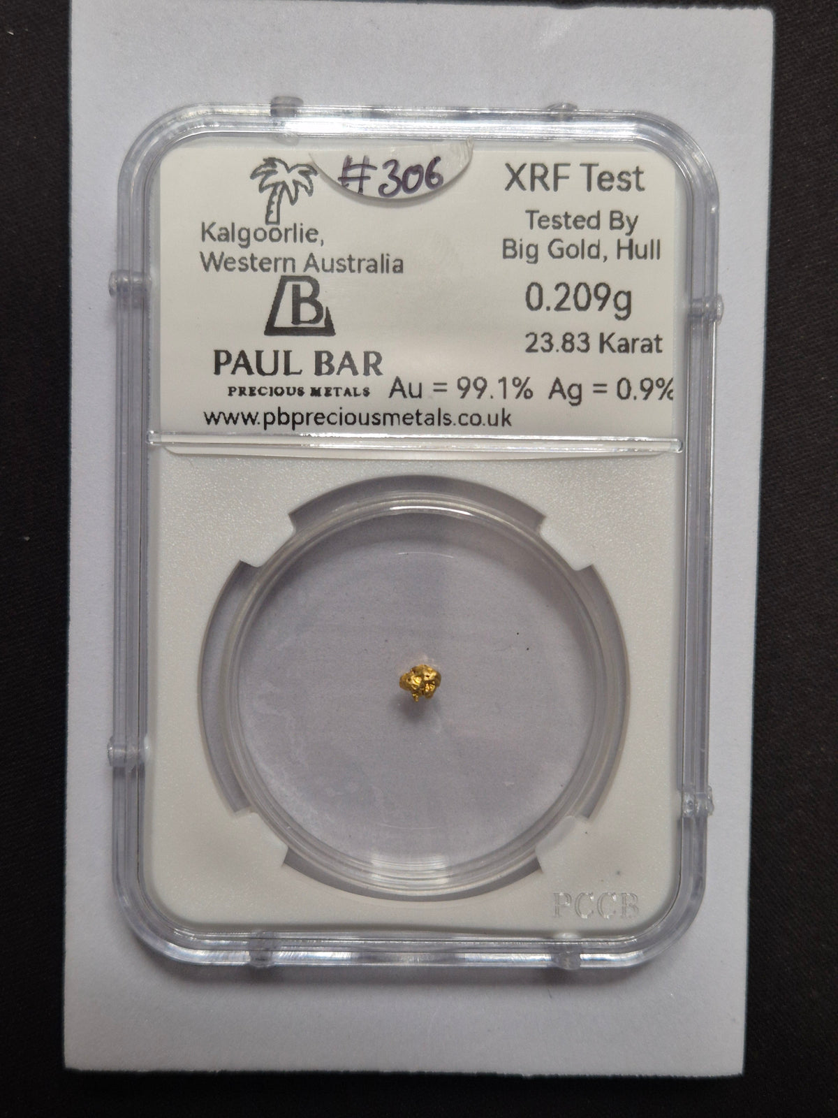 0.209g Natural Gold Nugget from Kalgoorlie #306