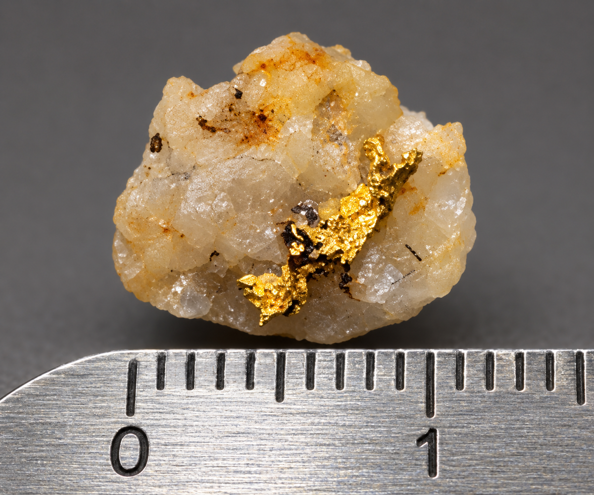 Natural Native Gold in Quartz – Folsom, California – 0.372g Collector Specimen