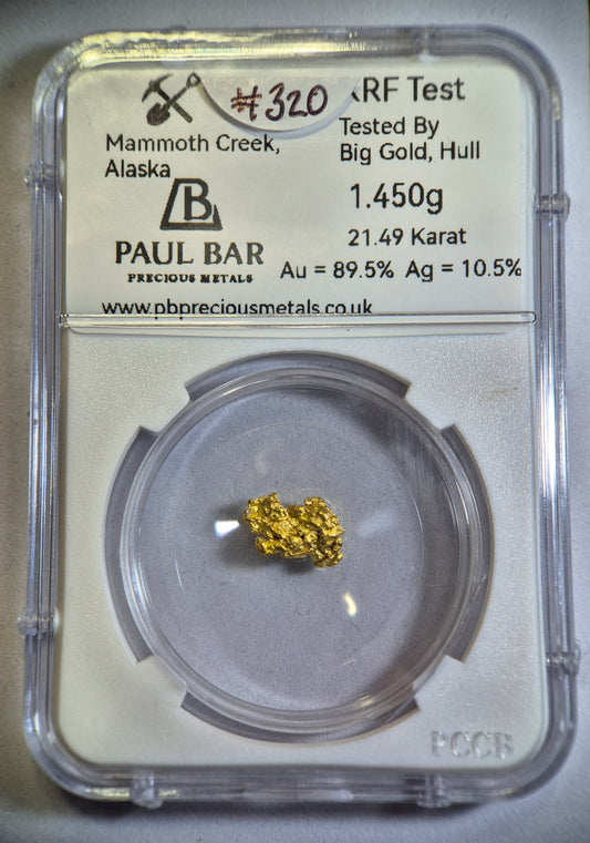 1.450g Natural Alaskan Gold Nugget from Mammoth Creek, Alaska - #320