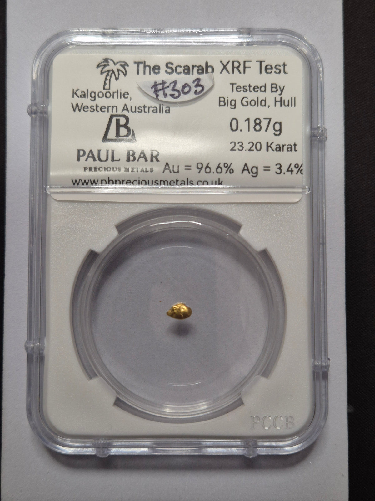 0.187g Gold Nugget from Kalgoorlie, Western Australia - The Scarab #303