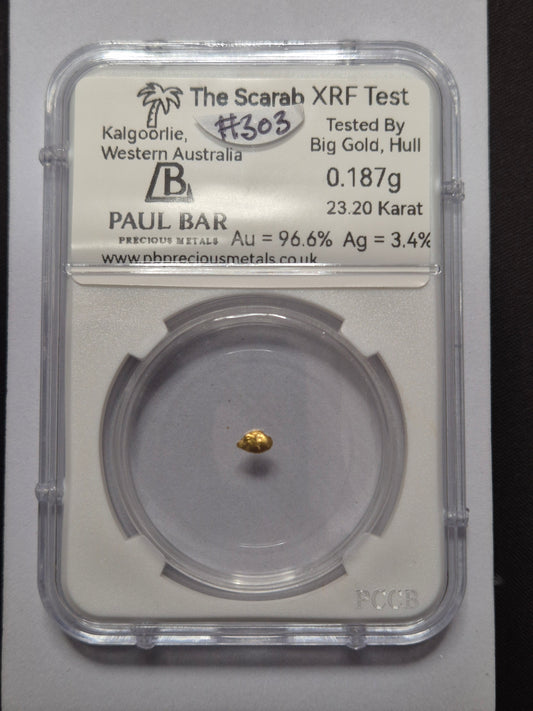 0.187g Gold Nugget from Kalgoorlie, Western Australia - The Scarab #303