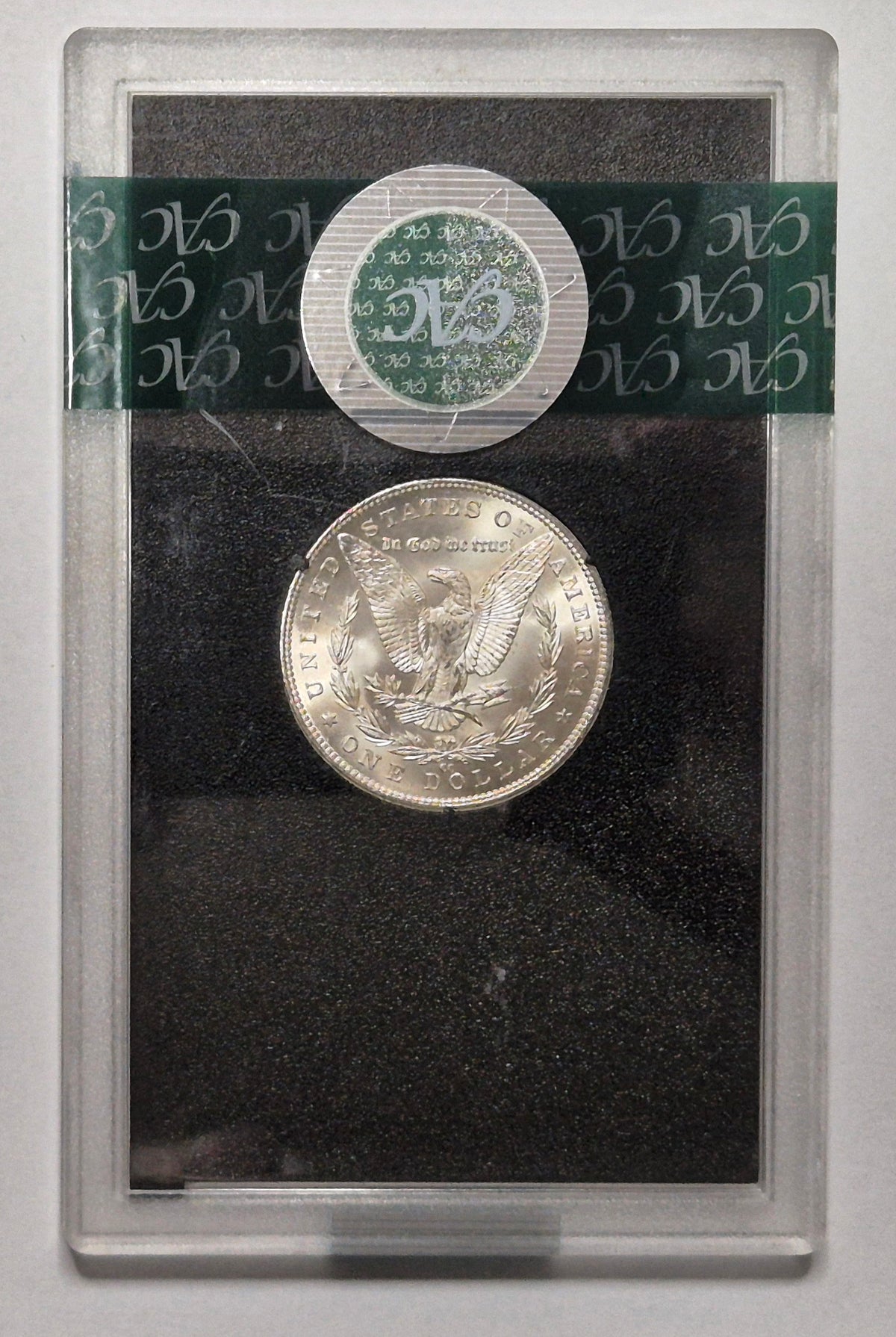 1883 Carson City 1oz Silver Morgan Dollar - Graded MS61 by CAC with Trader Bea GSA Treasure Label